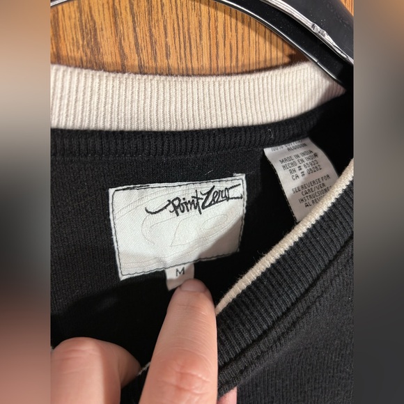 Y2K Point Zero Black Crewneck Sweater - Picture 3 of 4